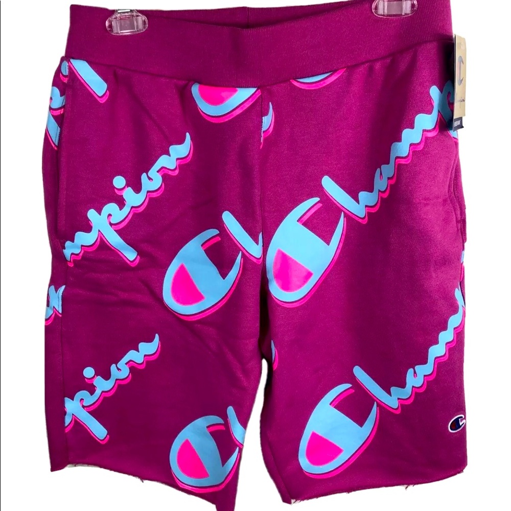 Champion Reverse Weave Pink Cut Off Sweat Shorts